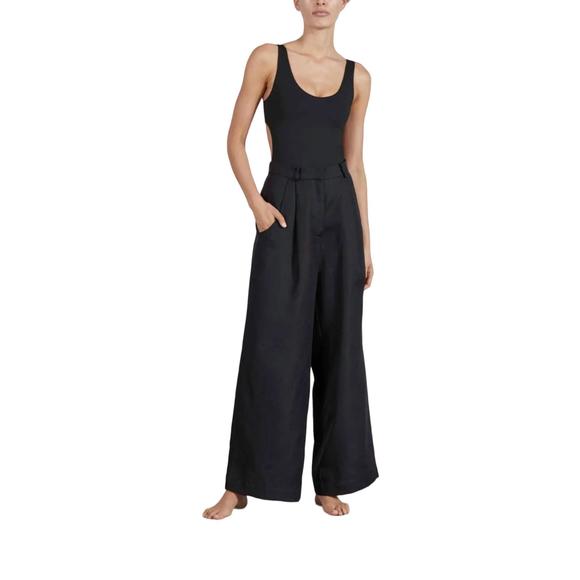 NEW BONDI BORN komodo organic linen trouser in black - Picture 1 of 3